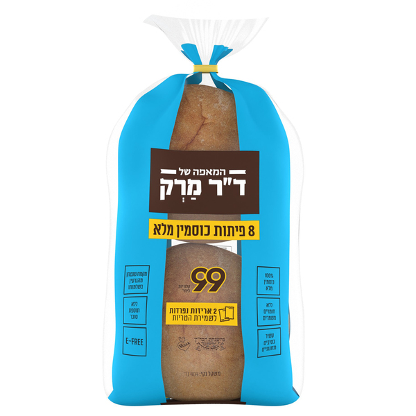 מארז 8 פיתות כוסמין מלא 99 קלוריות ליחידה ד"ר מרק
