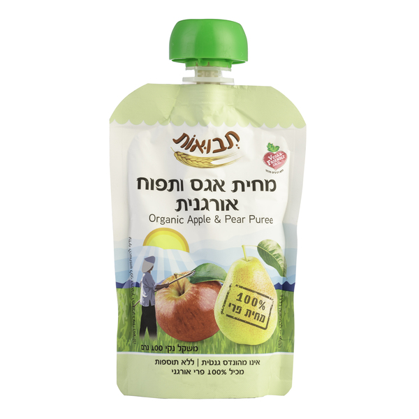 מחית אגס תפוח תבואות אורגני 100 גרם יצרן/מותג: תבואות