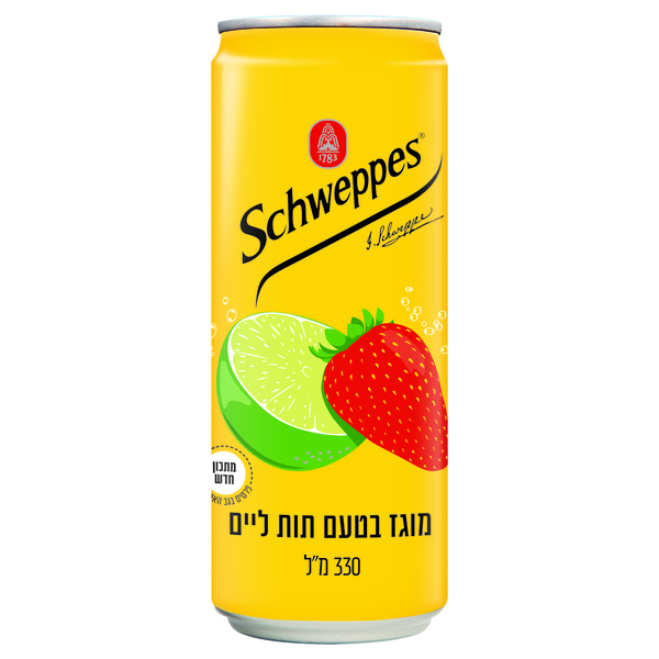 שוופס מוגז פירות תות ליים פחית 330 מ"ל