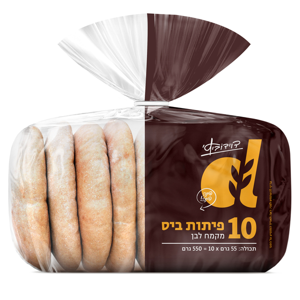 פיתות ביס 10 יח' דוידוביץ 500 גרם - מידע תזונתי
