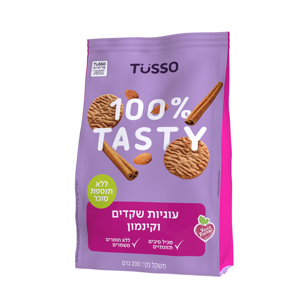 טוסו עוגיות שקדים וקינמון ללא סוכר 200 גרם
