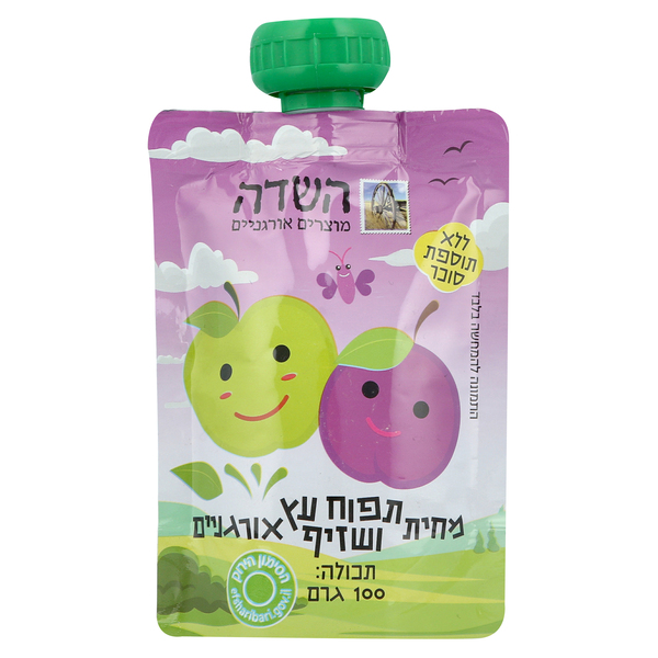 מחית (סקוויז) תפוח עץ ושזיף אורגני השדה - מידע תזונתי