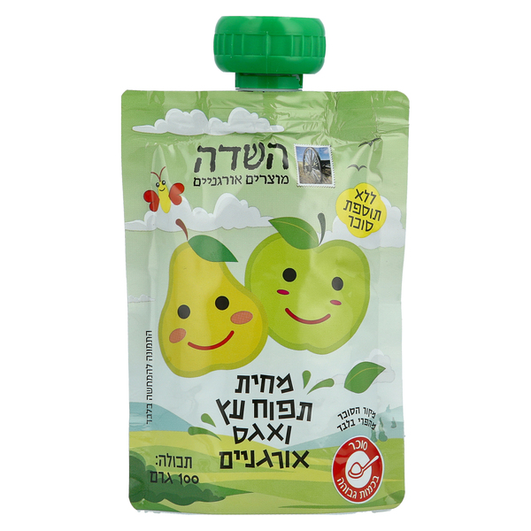 מחית תפוח עץ ואגס אורגניים 100 גרם - מידע תזונתי