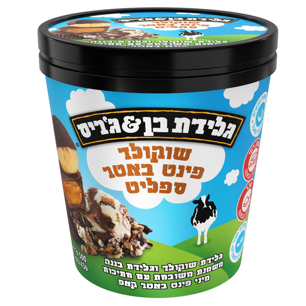 גלידת פיינטים שוקולד ח בוטנים ספליט בן אנד גריס, 436 מ"ל
