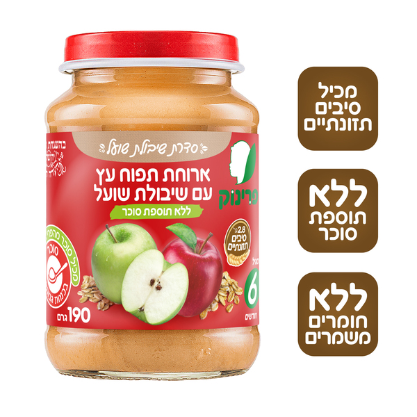 פרינוק - ג'וניור תפוח עץ עם שיבולת שועל 190 גרם