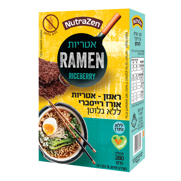 ראמן-אטריות אורז רייסברי ללא גלוטן נוטרה - מידע תזונתי
