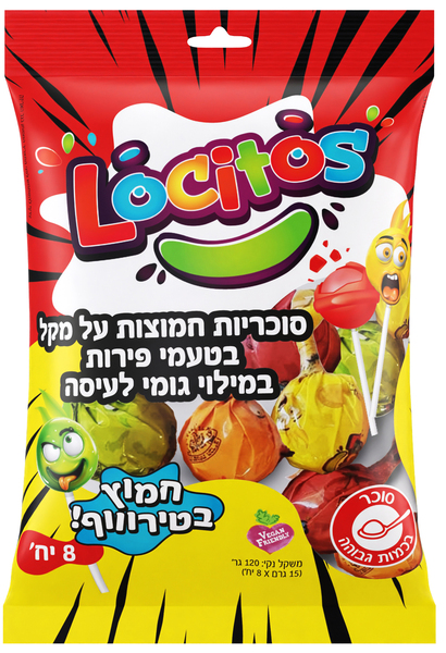 לוקיטוס סוכריות על מקל חמוצות 120 ג