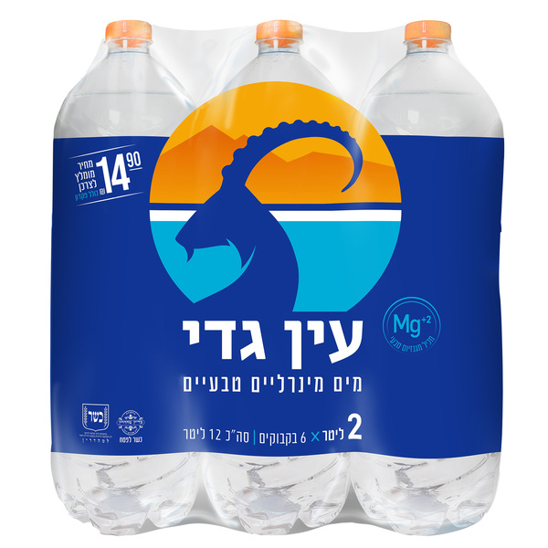 שישיית מים מינרלים עין גדי 2 ליטר