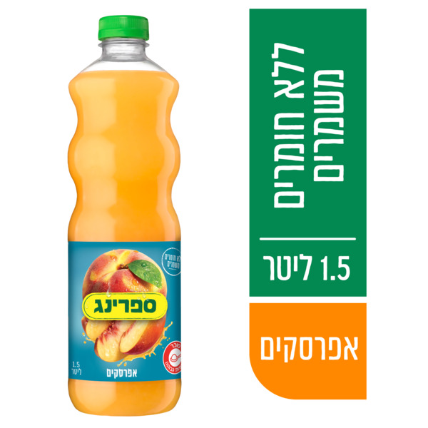 מיץ בטעם אפרסק 1.5 ל' ספרינג