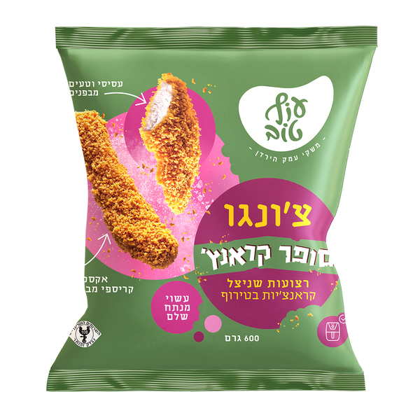 רצועות שניצל סופרקראנץ עוף טוב צונגו 12* - מידע תזונתי