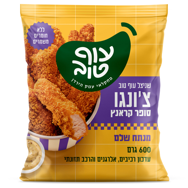 עוף טוב צ'ונגו רצועות שניצל סופרקראנץ 600 גרם