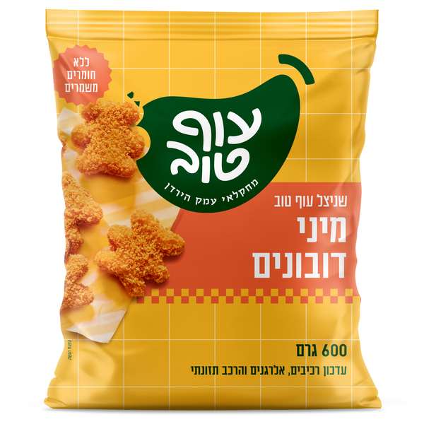 שניצל עוף מיני דובונים ר.טבעיים עוף טוב 600 גרם