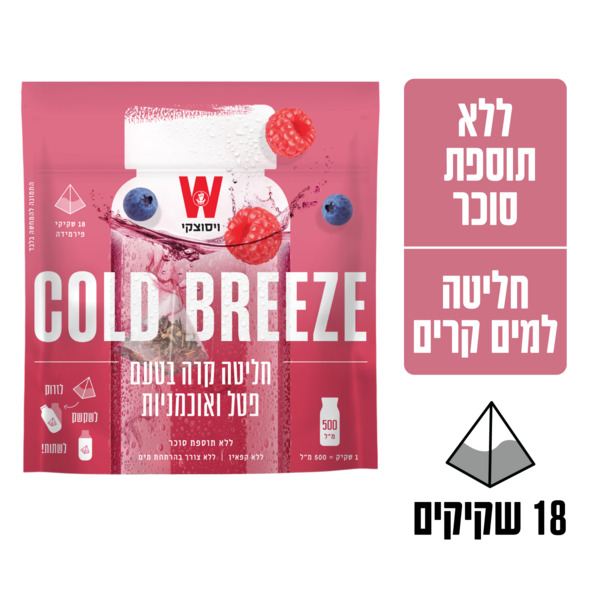ויסוצקי - חליטה קרה בטעם פטל אוכמניות 18 יח'