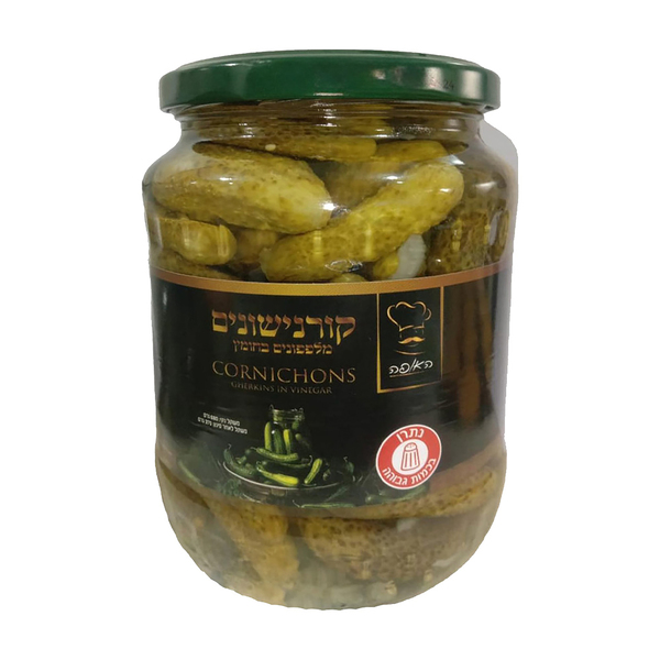 קורנישיונים מלפפונים בחומץ 680 גר האופה