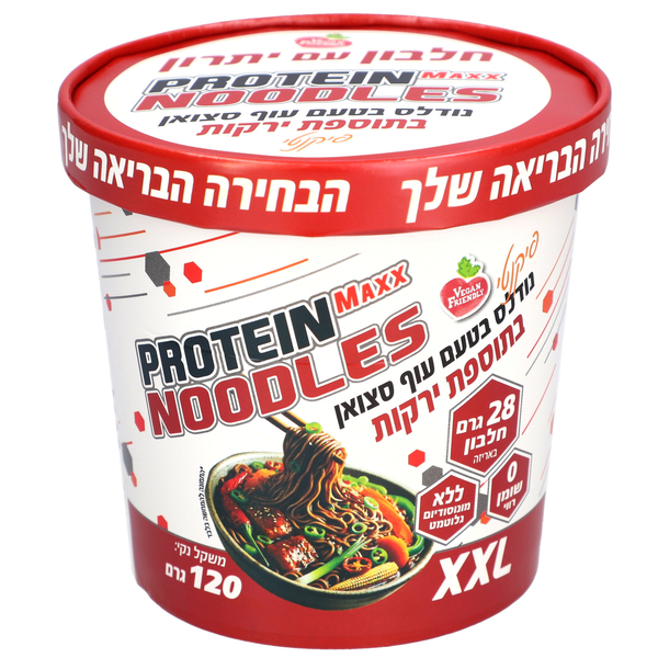 נודלס בטעם עוף סצ'ואן בתוספת ירקות 120 ג' PROTEIN MAXX
