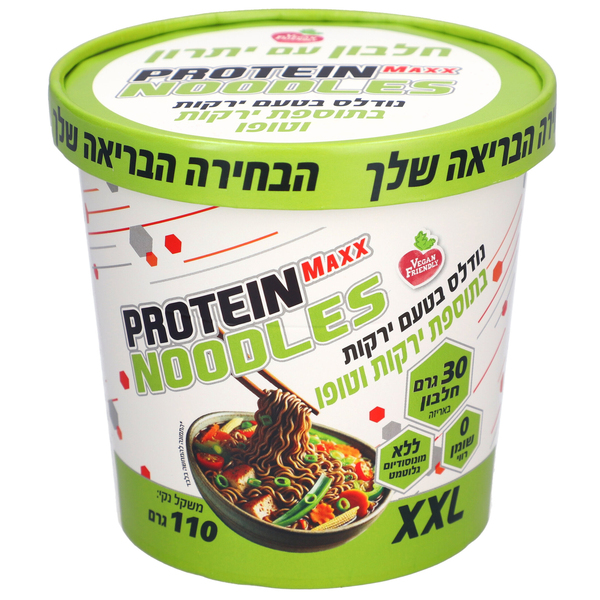 נודלס בטעם ירקות בתוספת ירקות וטופו 120 ג' PROTEIN MAXX