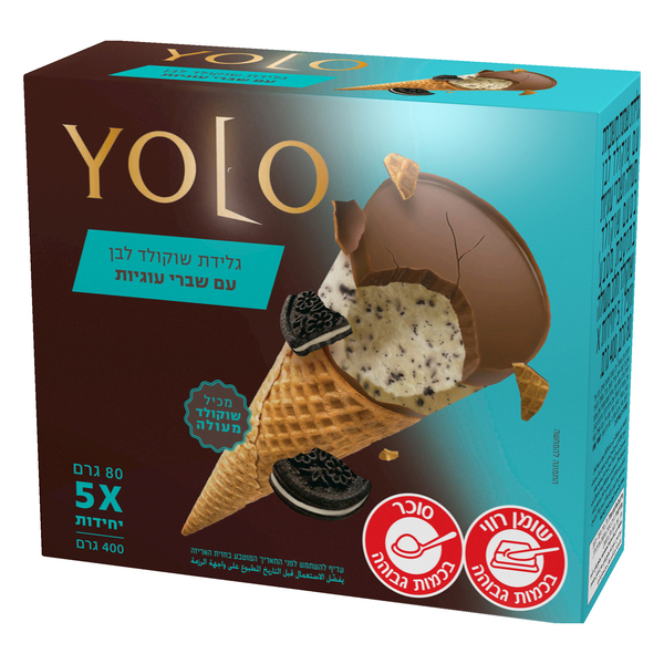 מאגדת טילון  YOLO בטעם שוקולד לבן עם עוג - מידע תזונתי