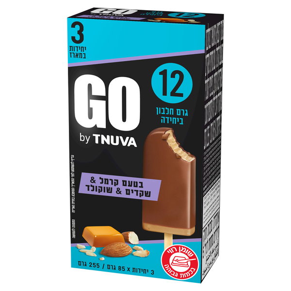 מאגדת (3) מעדן קפוא חלבוןGO שקד קרמל מלוח