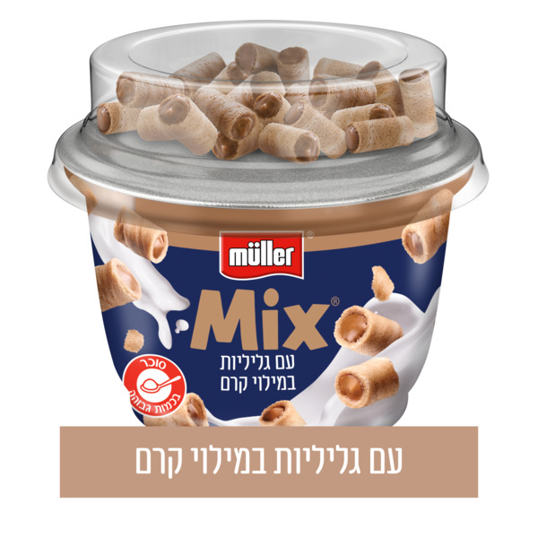 יוגורט ביו קרמי גליליות קרם אגוזים מולר מיקס 170 גרם