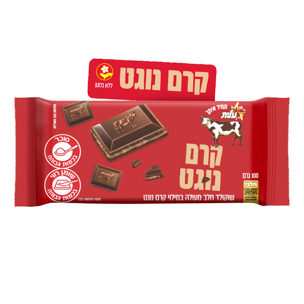 שוקולד פרה חלב במילוי קרם נוגט 100 ג' עלית