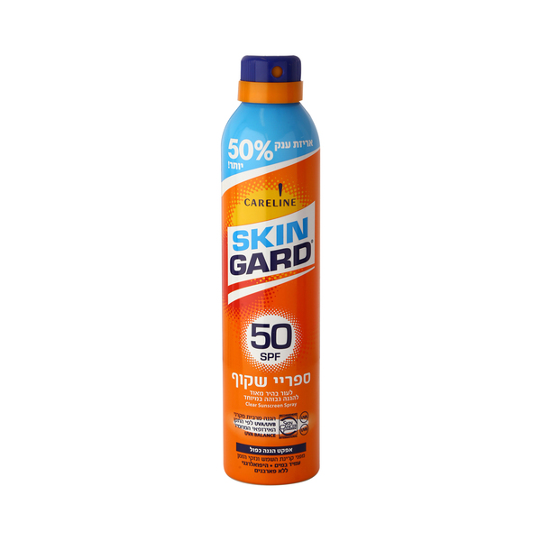 סקינגארד - ספריי שקוף לעור בהיר מאוד 300 מ"ל SPF50