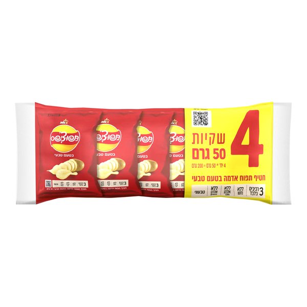 מארז תפוציפס טבעי 50 גרם * 4