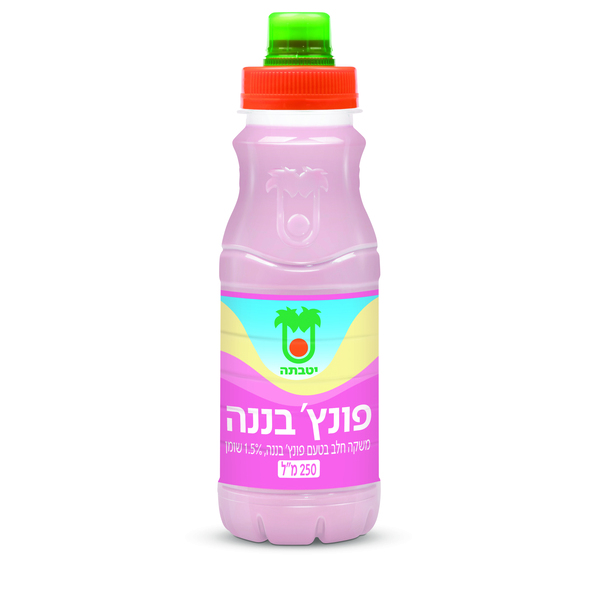 משקה חלב פונץ בננה יטבתה+ פקק 250 מ"ל מהדרין.