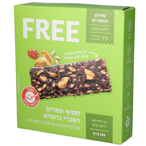 פרי - חטיף תמרים ובוטנים 25 גרם * חמישייה