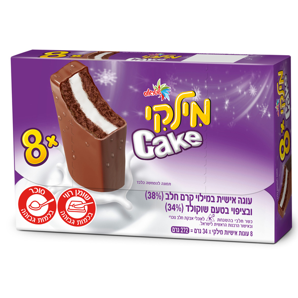 מארז שמיניה קייק עוגה במילוי קרם חלב 272 ג' מילקי