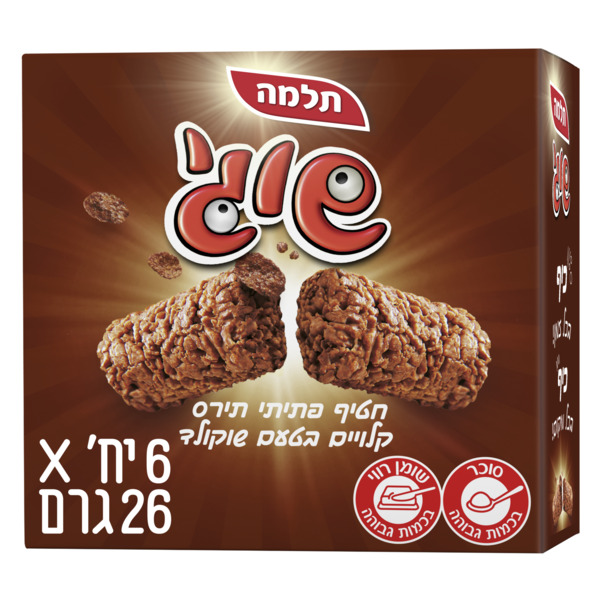 תלמה - מאגדת חטיף שוגי בטעם שוקולד 26 גרם * שישייה