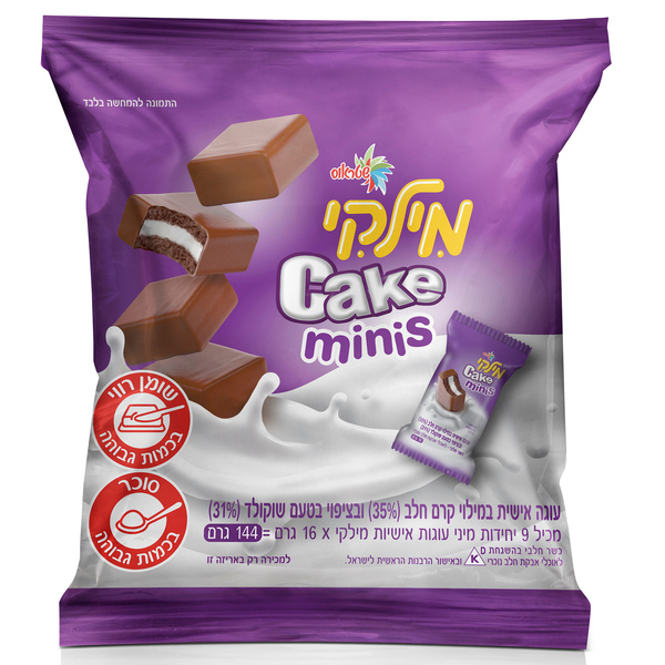 מילקי CAKE מיניס קרם חלב בציפוי שוקולד חלב שקית 16X9ג'