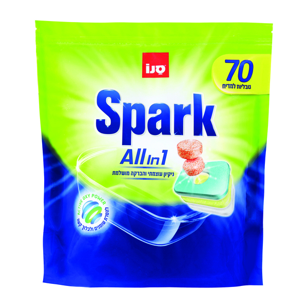 טבליות למדיח 70 יחידות סנו ספארק Spark