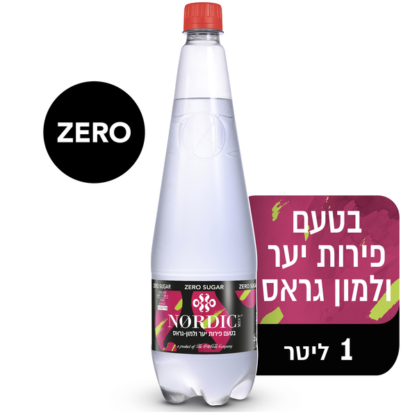 נורדיק מיסט מוגז בטעם פ. יער למון גראס דל קלוריות 1 ליטר
