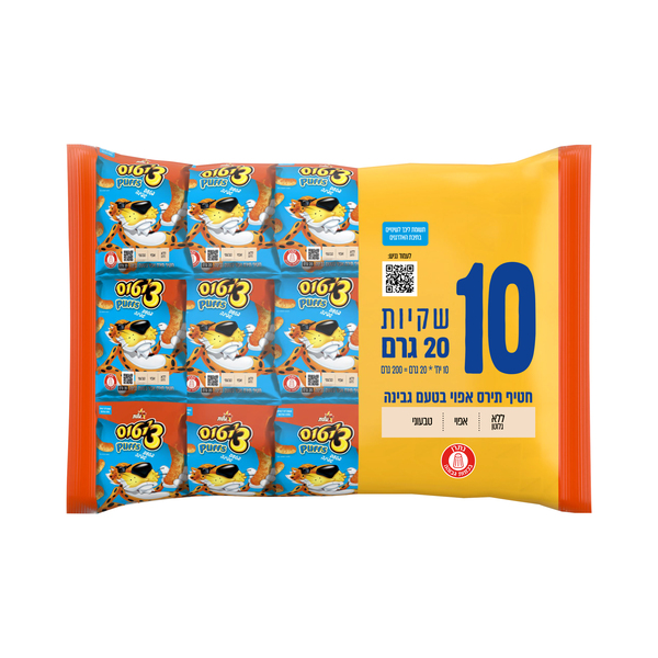 מארז חטיפי צ'יטוס פאפס בטעם גבינה - 10 יחידות