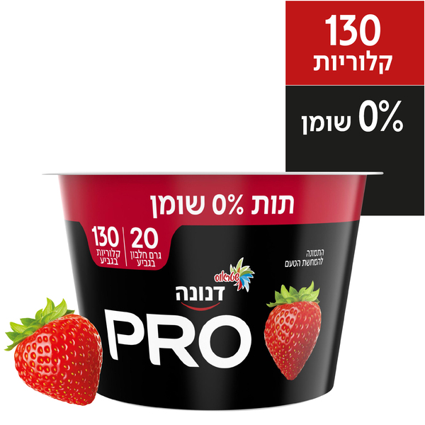 דנונה פרו יוגורט 0% תות עשיר בחלבון 200ג'