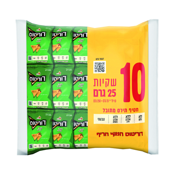 דוריטוס עלית מארז חמוץ חריף 10 יח' *25 ג'