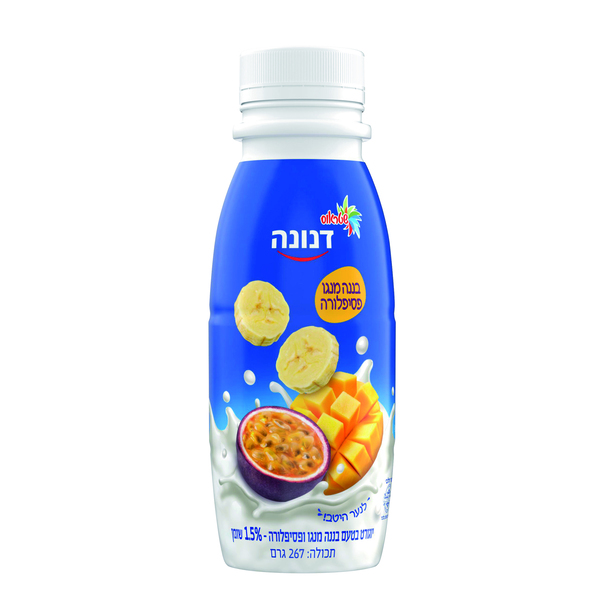 משקה יוגורט בננה מנגו פסיפלורה 1.5% שומן 267 ג' דנונה