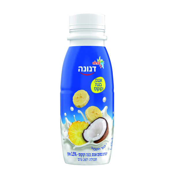 משקה יוגורט בטעם קוקוס בננה אננס 267 ג' דנונה