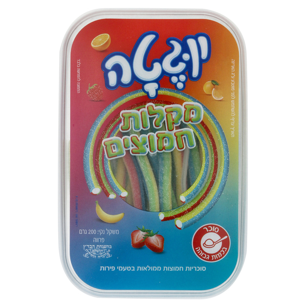 יוגטה - מקלות חמוצים ממולאות בטעמי פירות בד"צ 200 גרם