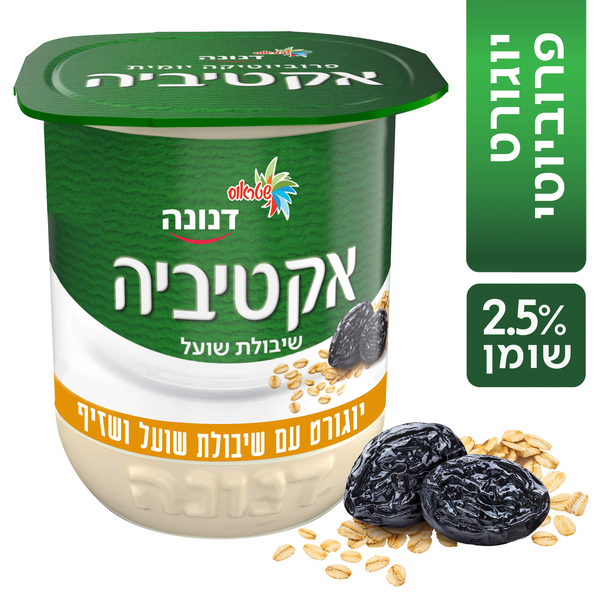 יוגורט אקטיביה שיבולת שועל ושזיף 150 גרם