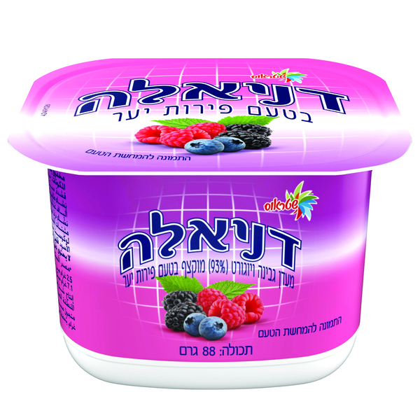 דניאלה בטעם פירות יער שטראוס 88 גרם כשל" - מידע תזונתי