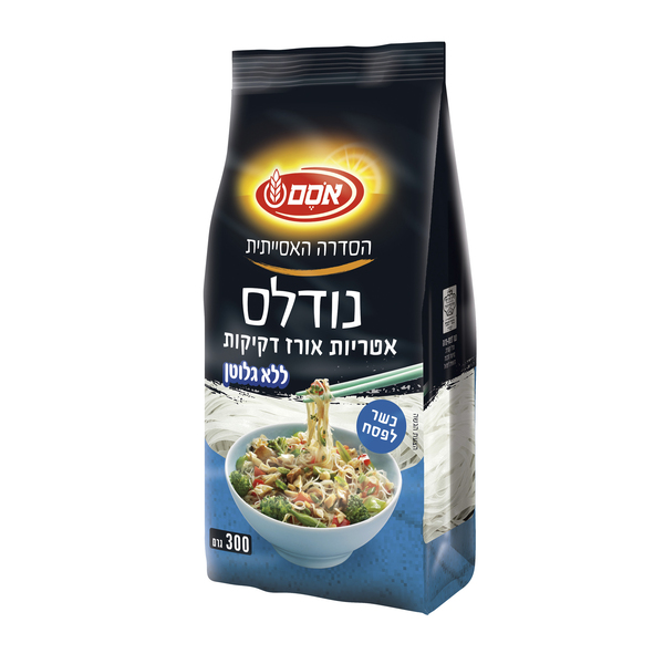 אטריות נודלס אורז דקיקות אסם אסייתי 300גרם