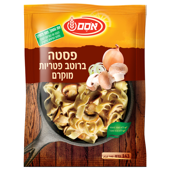 פסטה ברוטב פטריות מוקרם אסם 143 גרם - מידע תזונתי