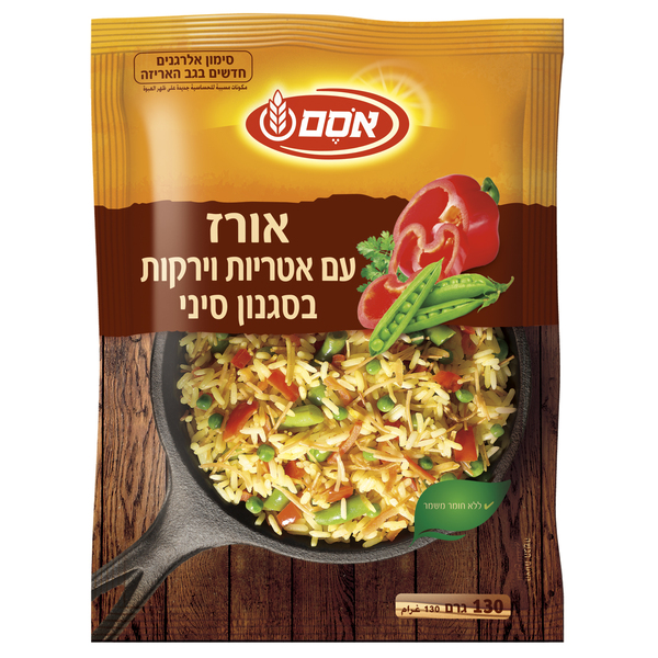 אסם תבשיל אורז עם אטריות וירקות בסגנון סיני