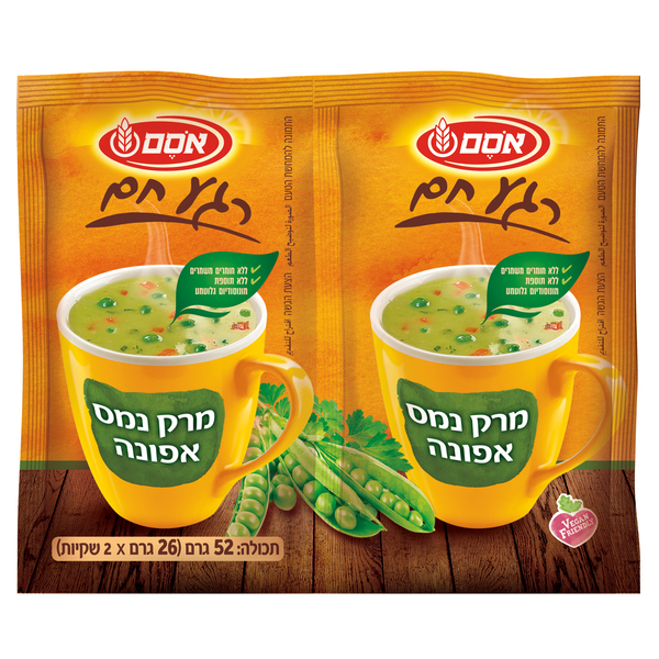 אבקת מרק נמס אפונה אסם בדצ 52 גרם מארז זוגי