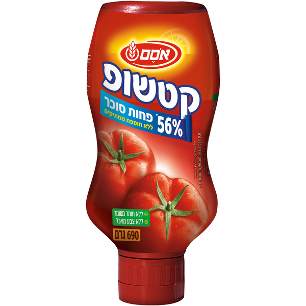אסם קטשופ 56% פחות סוכר 690 גרם