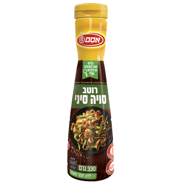 אסם רוטב בסגנון סויה סיני 330 מ"ל - מידע תזונתי