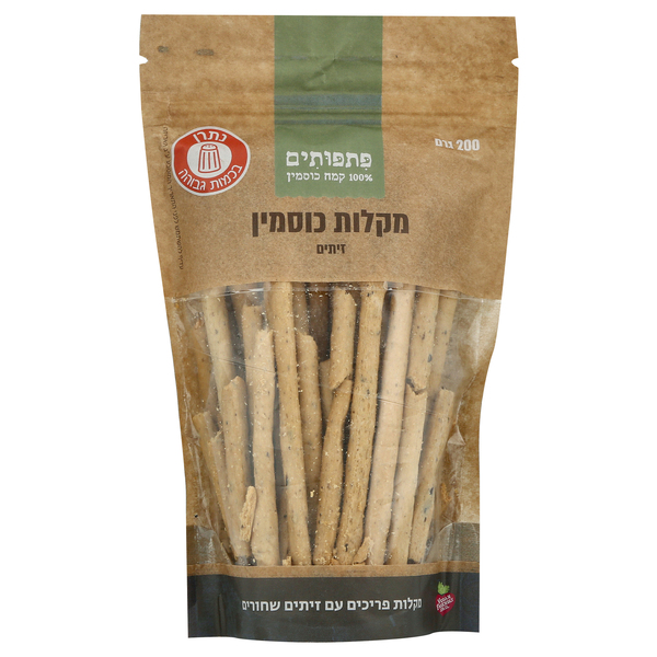מקלות כוסמין זיתים פתפותים 200 גרם - מידע תזונתי