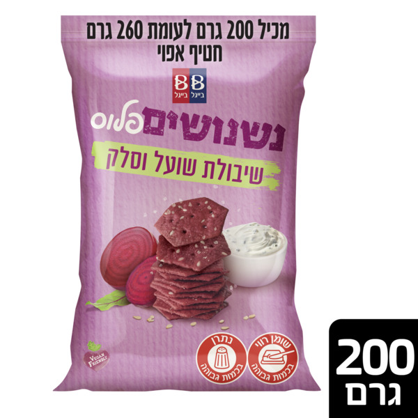 נשנושים פלוס חטיף עם שיבולת שועל וסלק 200 גרם