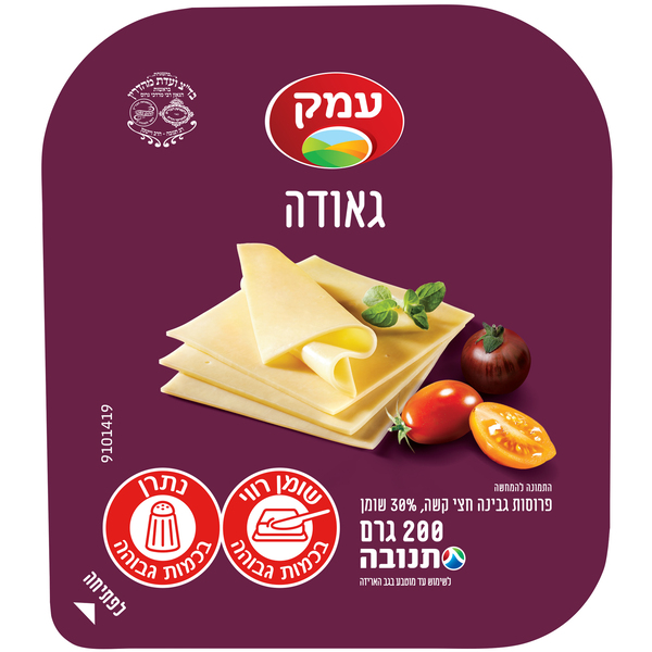 גבינת עמק פרוסות גאודה 200 ג' תנובה